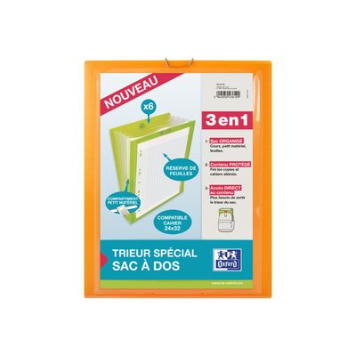3045050436109-Oxford School Life - Trieur extensible 6 positions (spécial sac à dos) - disponible dans différ-Avant-9
