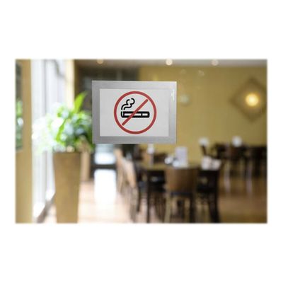 4005546405933-Durable Duraframe - Cadre d'affichage adhésif - A6 - argent-Avant-3