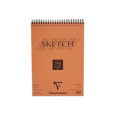 3329680966022-Clairefontaine Fine Arts - Bloc dessin croquis - 100 feuilles - A3 - 90 gr - blanc-Avant-0