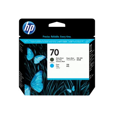 882780390751-HP 70 - Pack de 2 - cyan, noir mat - cartouche d'encre originale (C9404A)-Avant-0