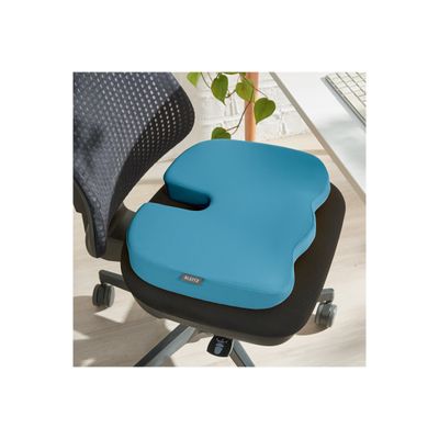 4002432129560-Leitz Ergo Cosy - Coussin de siège ergonomique - bleu calme-Angle gauche-3