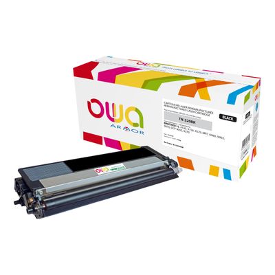 3112539607814-Cartouche laser compatible Brother TN320 - noir - Owa K15454OW-Angle gauche-0