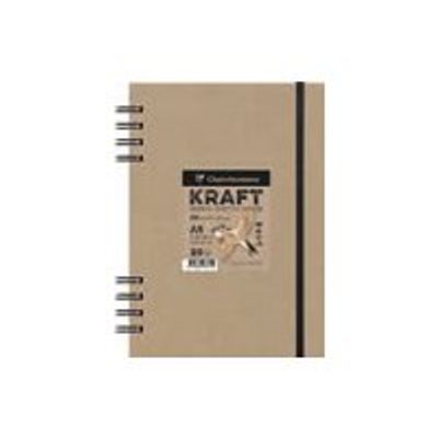3329689759410-Clairefontaine Kraft - Carnet de dessin à spirale - A4 - 80 feuilles - 115 gr-Avant-0