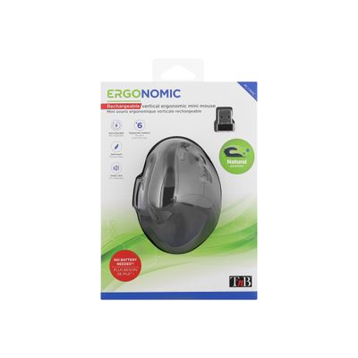 3303170100264-T'nB Ergo Line Mini - souris sans fil ergonomique - noir-Avant-4