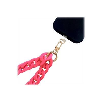 3701263523684-JAYM - Tour de cou fashion avec attache - 1.20m - Rose fluo-Gros plan-0