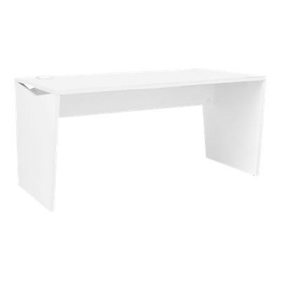 3483600713032-Bureau YES ! - 160 cm - Pieds panneaux fixes - Blanc-Angle gauche-0