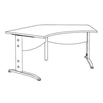 3253310149908-Bureau symétrique 120° IDRA - L185 cm - Pieds anthracite - plateau imitation Hêtre--4