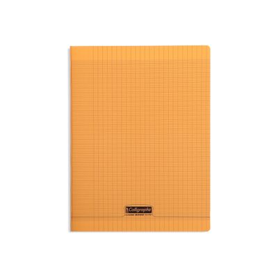 3210330183688-Calligraphe 8000 - Cahier polypro A4 (21x29,7cm) - 192 pages - grands carreaux (Seyes) - orange-Avant-0