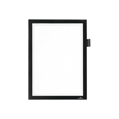 4005546407036-Durable Duraframe Note - Cadre d'affichage adhésif - A4 - noir - avec porte-stylo-Avant-0