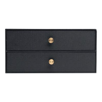 3130630306016-Exacompta OfficeByMe - Module de classement 2 tiroirs - pour A4+ - noir-Avant-0