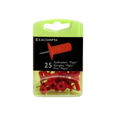 3364220149046-Exacompta - 25 Épingles papic - 10 mm - rouge-Avant-1
