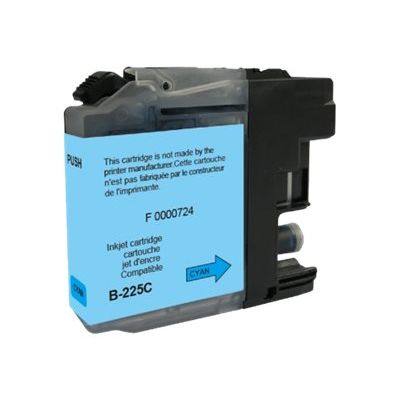 3584770889531-Cartouche compatible Brother LC225XL - cyan - Uprint-Angle droit-1