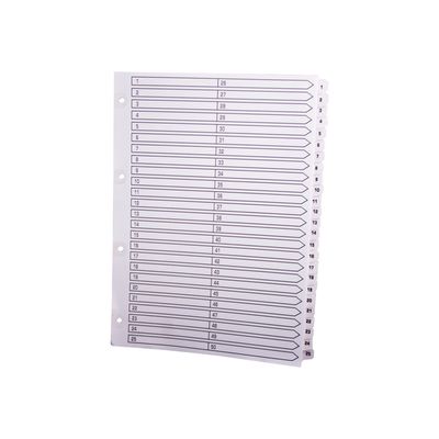 5016196104335-Exacompta - Pack de 4 intercalaires 50 positions numériques - A4 - blanc - touches plastifi-Angle droit-1