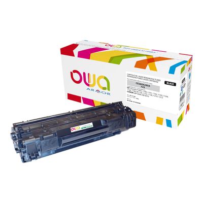 3112539604813-Cartouche laser compatible HP 85A - noir - Owa K15354OW-Angle gauche-0
