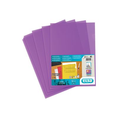 3045050174513-SHINE - 10 Pochettes coin - A4 - pour 25 feuilles - 12/100 - violet cristal-Avant-0