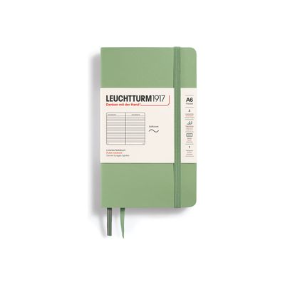 4004117593512-Leuchtturm1917 - Carnet de notes souple A6 - ligné - vert sauge-Avant-0