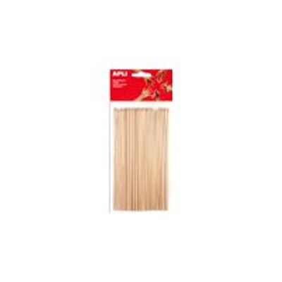 8410782134831-Apli - Pics en bois naturel - 50 batônnets pointus de 20 cm x 3 mm-Avant-0