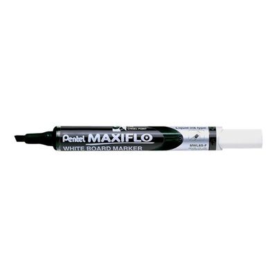 3474377910816-Pentel MAXIFLO - Marqueur effaçable - pointe biseau - noir-Angle gauche-0