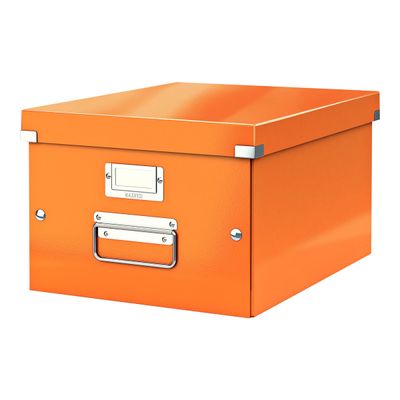 4002432398140-Leitz Click & Store - Boîte de rangement- A4 - orange métallisé-Angle droit-1