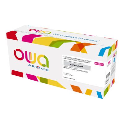 3112539606909-Cartouche laser compatible HP 307A - magenta - Owa K15585OW-Angle droit-1