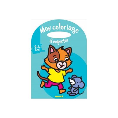 9782508054716-Mon coloriage à emporter (Chat et souris) avec poignée - par Didierjean Marie-Anne - livre à co-Avant-0