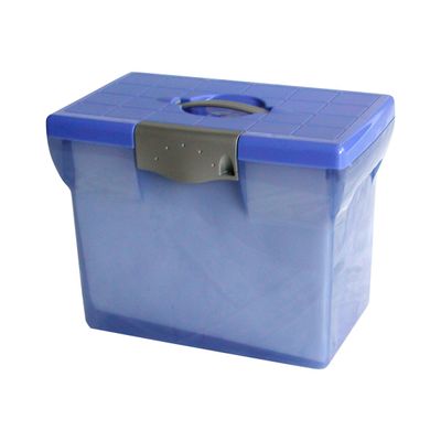 3219090400622-Pierre Henry - Classeur ménager en plastique (valisette) avec 5 dossiers suspendus - bleu-Angle droit-0