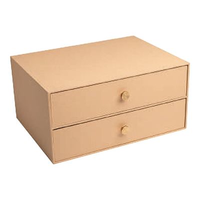 3130630306023-Exacompta OfficeByMe - Module de classement 2 tiroirs - pour A4+ - beige-Angle gauche-0