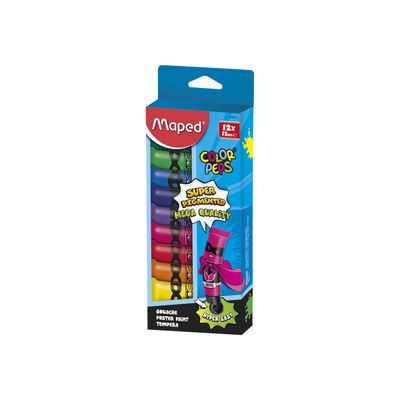 3154148105107-Maped Color'Peps Super Pigmented - 12 Tubes de gouache - couleurs assorties - boîte carton-Angle droit-6