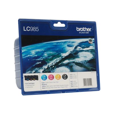5014047562112-Brother LC985 - Pack de 4 - noir, cyan, magenta, jaune - cartouche d'encre originale-Angle gauche-3