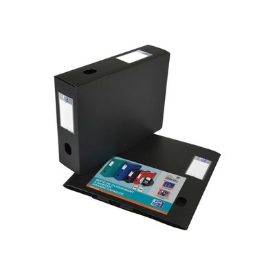 3045050356988-Oxford Memphis - Boîte de classement plastique - dos 80 mm - noir-Angle droit-0