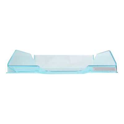 9002493019898-Exacompta COMBO Glossy - Corbeille à courrier turquoise translucide-Avant-0