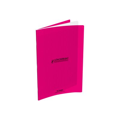3020120002101-Conquérant Classique - Cahier polypro 24 x 32 cm - 96 pages - grands carreaux (Seyes) - rose-Avant-0