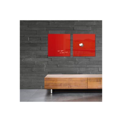 4004360887703-Sigel Artverum - Tableau magnétique en verre - 48 x 48 cm - rouge-Avant-5