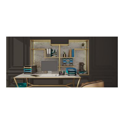 9002493111240-Exacompta NeoDeco - Corbeille à courrier bleu francais - A4+-Avant-3