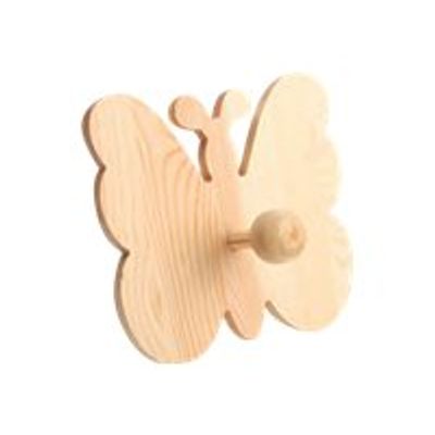 3532431009798-Graine Creative - patère en bois motif papillon - 14 x 13 x 5 cm-Angle gauche-0