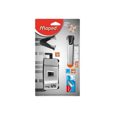 3154146317601-Maped Universal - Jeu d'accessoires de bureau - 4 pièces - 15 feuilles - métal-Avant-0