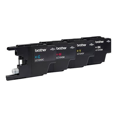 5014047562396-Brother LC1240 - Pack de 4 - noir, cyan, magenta, jaune - cartouche d'encre originale-Arrière-3