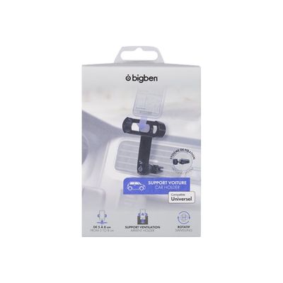 3571211386711-Bigben - support de voiture pour smartphone avec fixation sur grille aération - bras rotatif-Avant-3