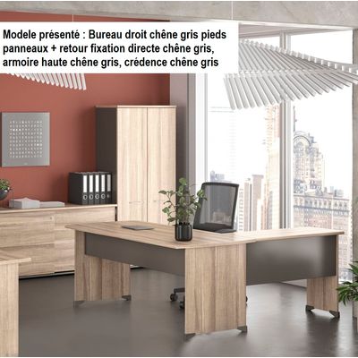 3483600783882-Bureau JAZZ+ - 120 cm - Pieds panneaux - Chêne gris--1
