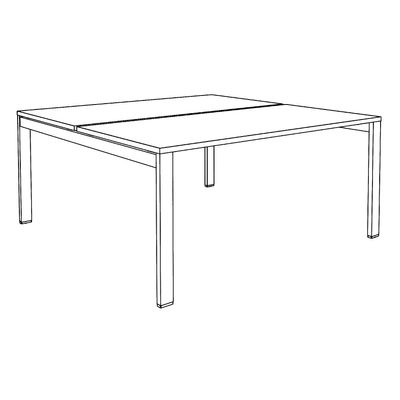 0404000122029-Bureau Bench IRIS - L180 cm - Plan de départ - Pieds blanc - plateau imitation Erable--4
