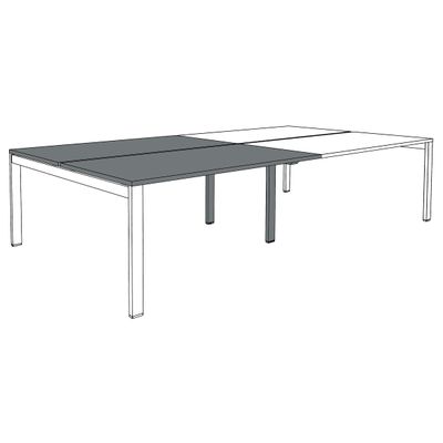3253310520080-Bureau Bench IRIS - L140 cm - Plan suivant - Pieds blanc - plateau imitation noyer--3