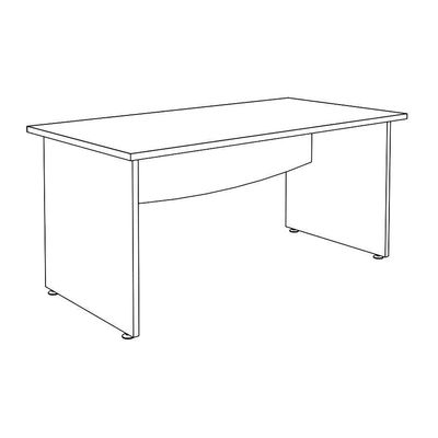 3253310263086-Bureau droit DUAL - L180 - Pieds blanc - plateau imitation noyer--5