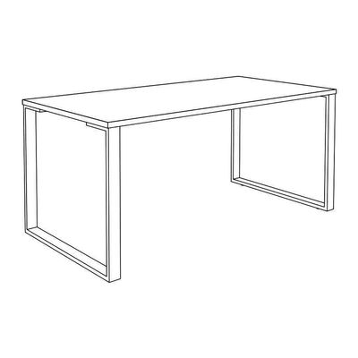0404000122616-Bureau droit LOFTER - L80 cm - Plateau imitation chêne gris - pied Blanc--4