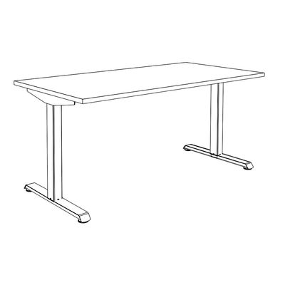 3253310160224-Bureau LEVEL - Bureau éléctrique - L120 - pied blanc - plateau Blanc perle--4