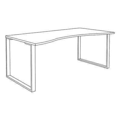 0404000123903-Bureau vague symétrique LOFTER - L180 cm - Plateau imitation Hêtre - pied Carbone--4