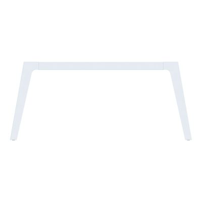3253310162853-Bureau double STEELY - L180 cm - Double face Depart - Pieds blanc - plateau imitation Erable--1