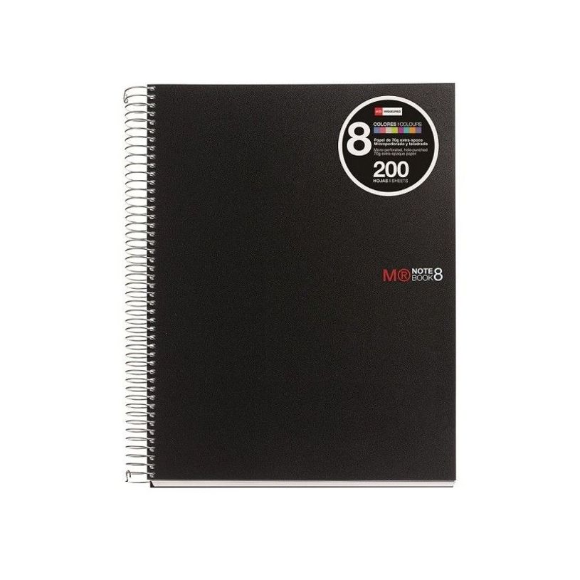 8422593420065-Miquelrius The Original - Cahier de notes - reliure à spirale - A4 - 200 feuilles / 400 pages - petits carreaux - 4 trous - n-P_8406_1-0
