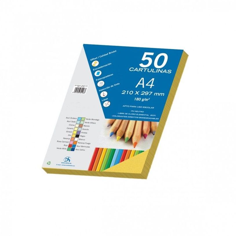 8421938300956-Dohe - Carton - A4 - 50 feuilles - or - 180 g/m² - carton-P_12216_1-0