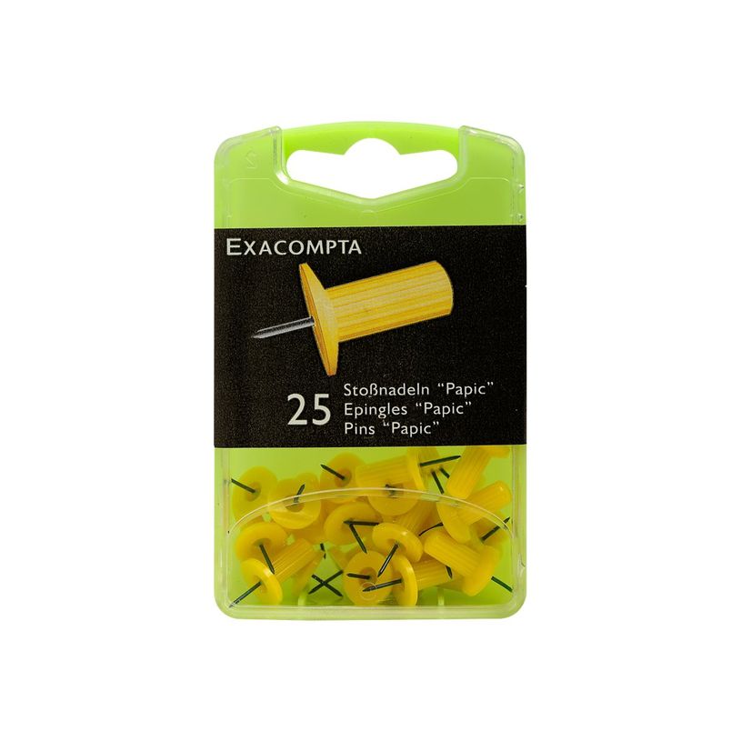 3364220149039-Exacompta - 25 Épingles papic - 10 mm - jaune-P_14903_2-1