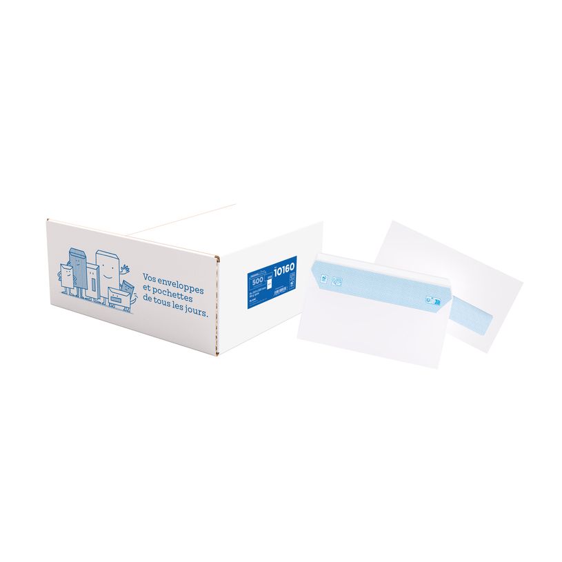 3240180101600-La Couronne - 500 Enveloppes DL 110 x 220 mm - 80 gr - fenêtre cristal 35x100 mm - blanc - ba-P_23403_1-0
